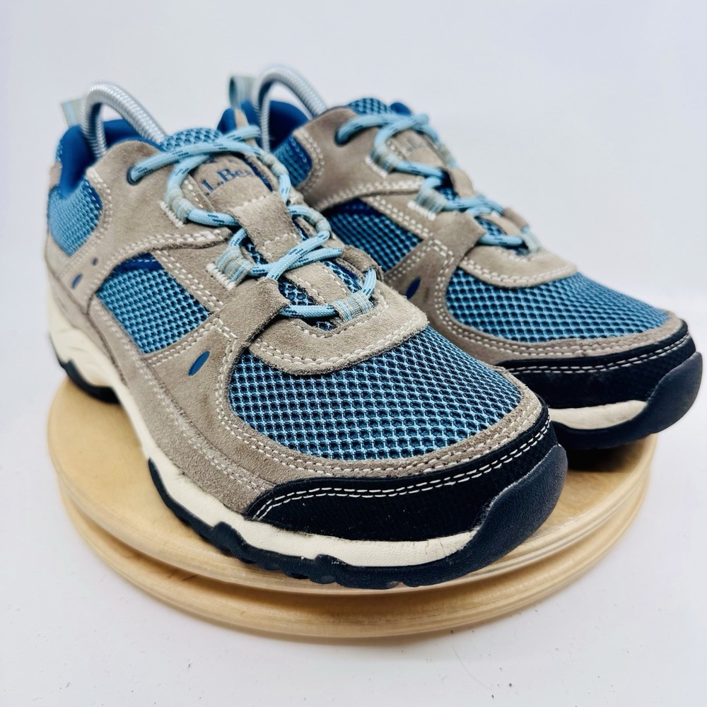 L.L.Bean Trail Model 4 Ventilated Hiking Shoes Women's 8 Wide Blue Outdoor